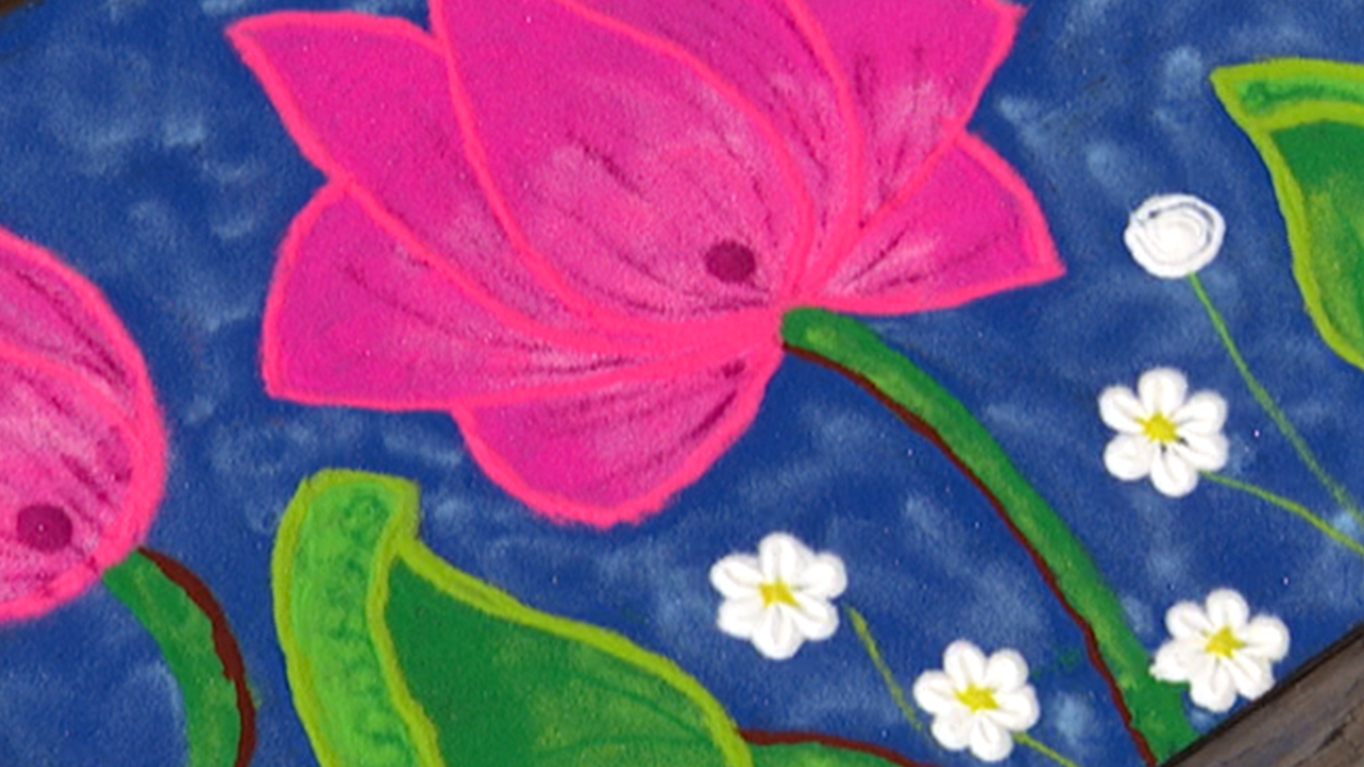 Devanshi Patel Rangoli Sand Art Pink Flower