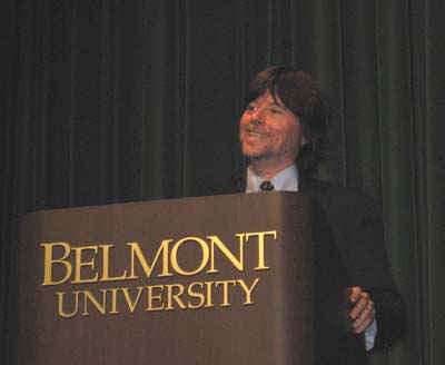Ken Burns at Belmont University (photo by Will Pedigo)