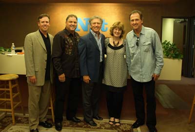 Pictured are, left to right, Curb Records' Jeff Tuerff, Steve Gatlin, Larry Gatlin, NPT President and CEO Beth Curley and Rudy Gatlin.