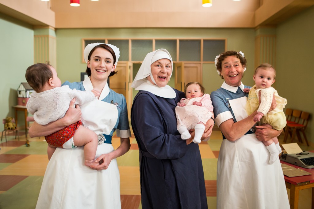 L-R: Nurse Barbara (Charlotte Ritchie), Sister Evangelina (Pam Ferris), Nurse Phyllis (Linda Bassett). Credit: Courtesy of Sophie Mutevelian